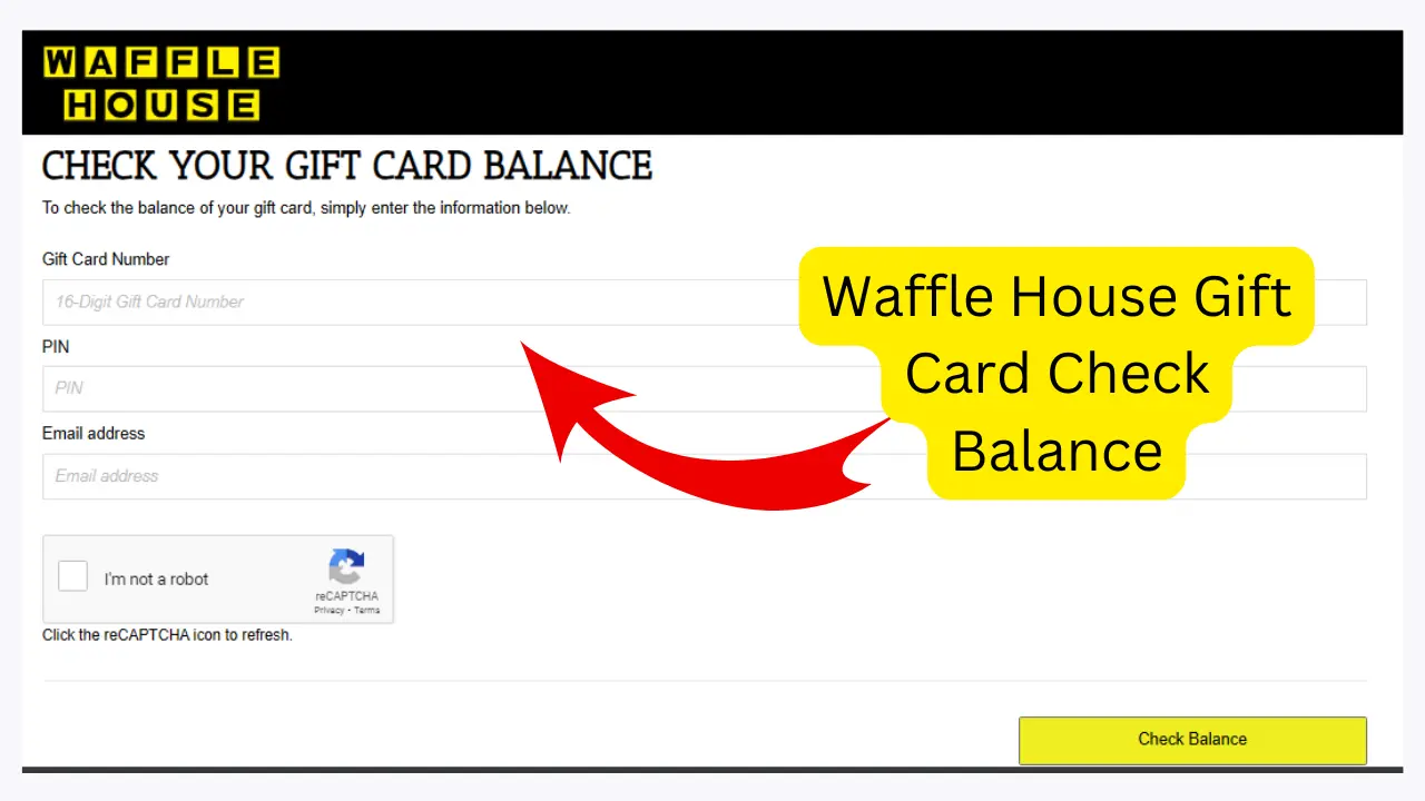 Waffle House Gift Card Check Balance